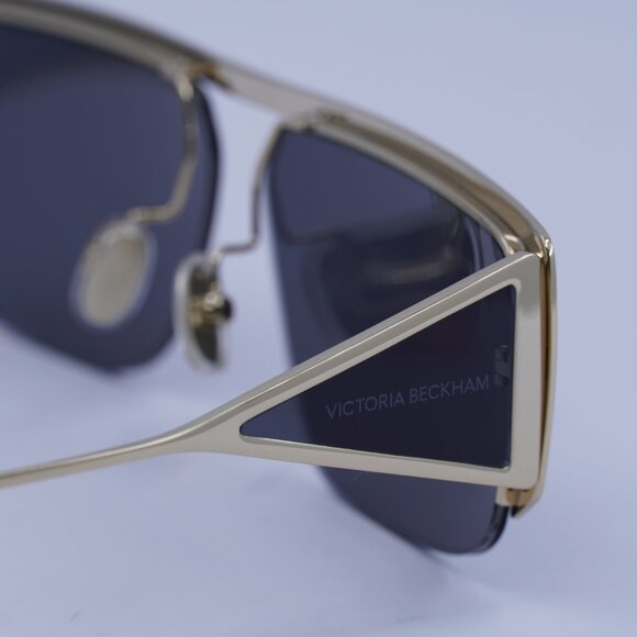 Victoria Beckham VB250S 714 Sunglasses Gold Rectangle Frame, Grey Lenses - Picture 9 of 10